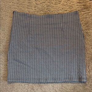Black Brown and White houndstooth Mini Skirt
